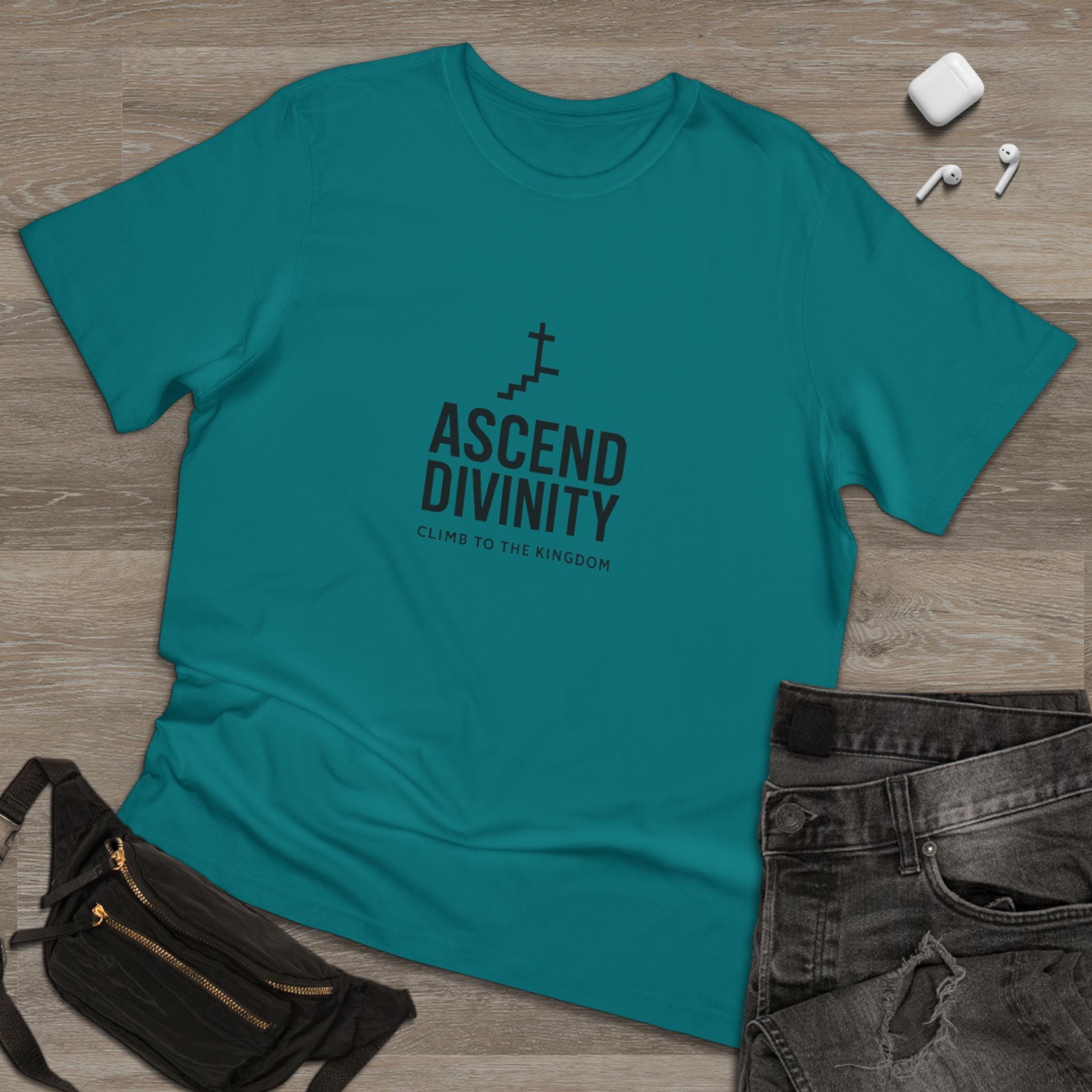 Ascend Divinity T-Shirt — 'Climb to the Kingdom' Faith Graphic Tee