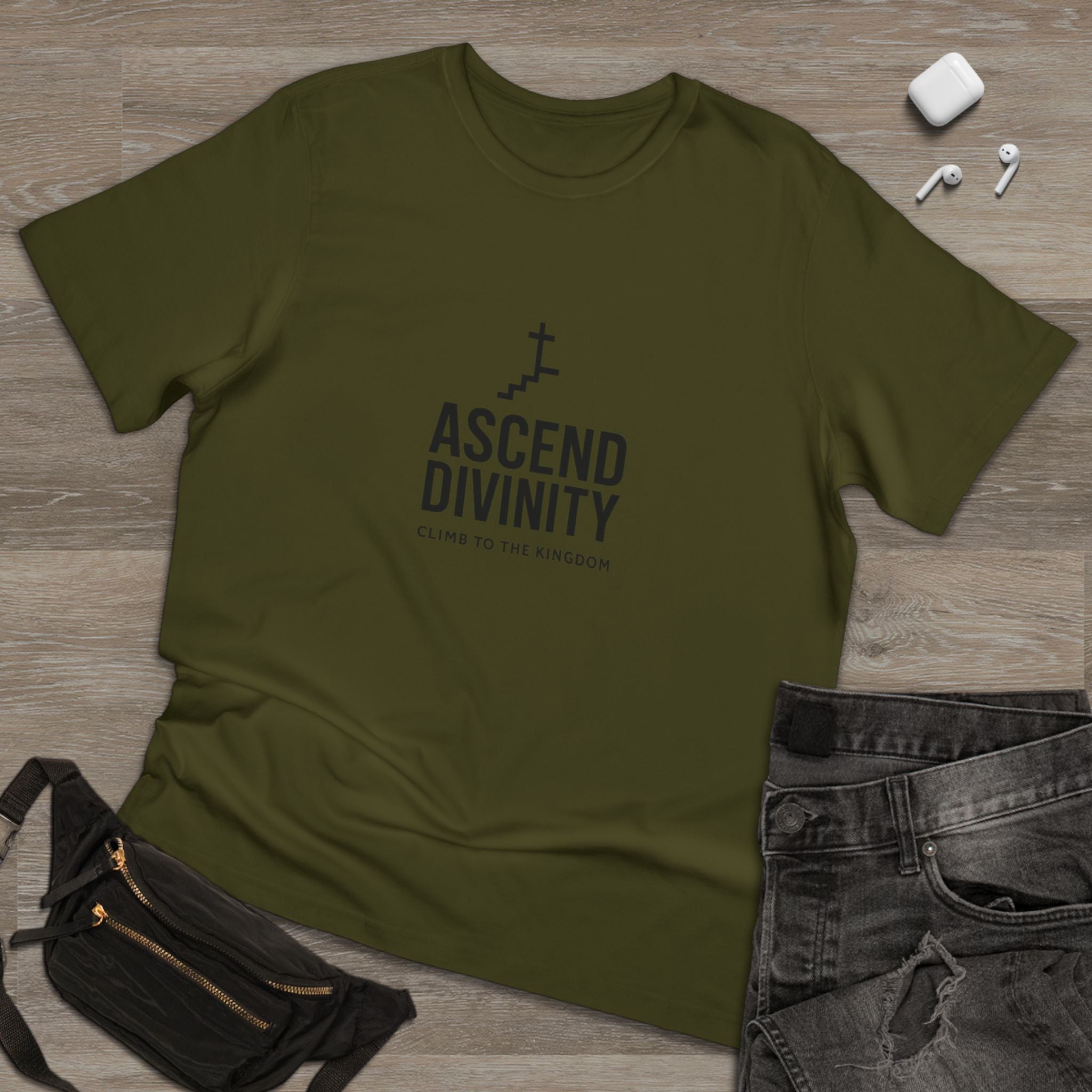 Ascend Divinity T-Shirt — 'Climb to the Kingdom' Faith Graphic Tee